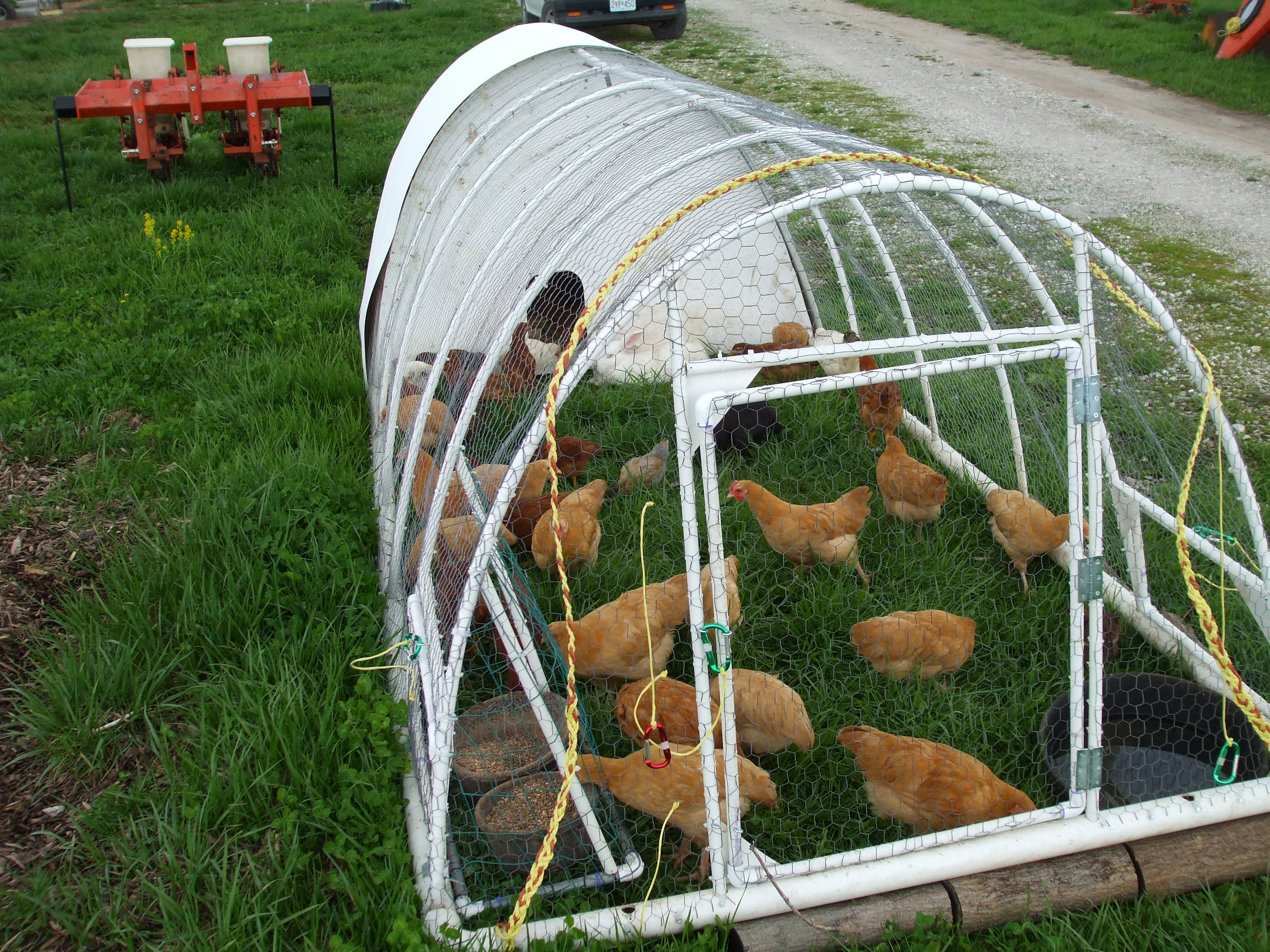 the wires together to attach the chicken wire on the front of the coop ...